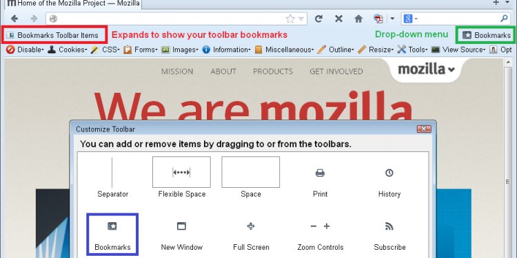 The Bookmarks Toolbar