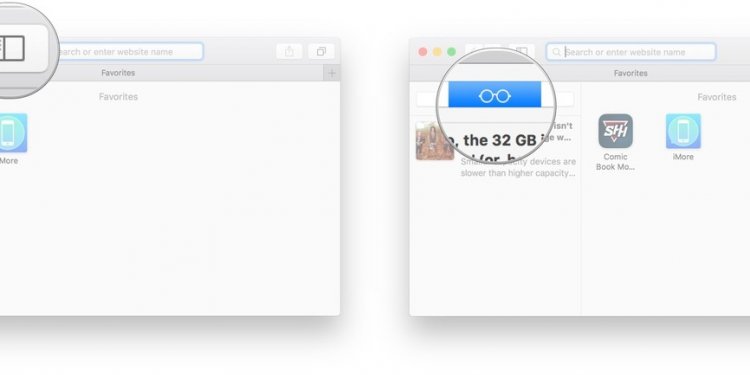 Click the Show sidebar button