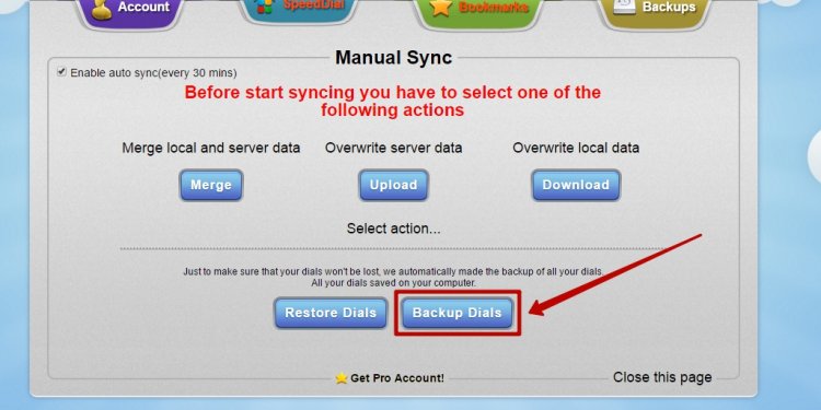 Sites is press Sync button