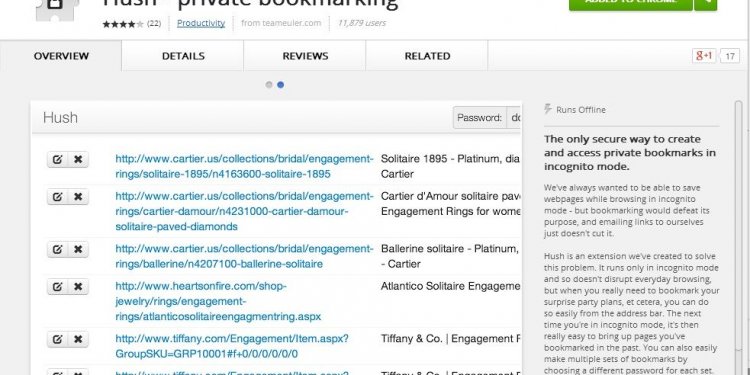 Private bookmarks Firefox