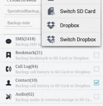 Backup android to dropbox