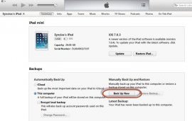 Backup iPad to iTunes