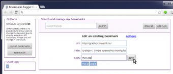 Bookmarks Tagger tags