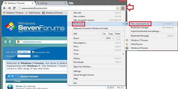 Export bookmarks in Google Chrome