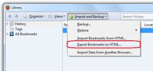 Exporting HTML Bookmarks - Win fx7