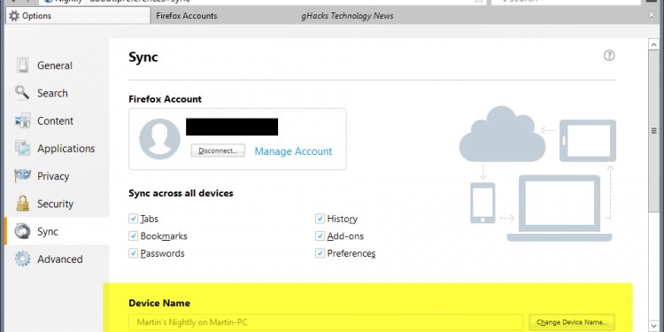 Synchronize bookmarks Firefox