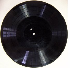 Frank Cooper's original 'acetate' disk (picture courtesy of Chris Burton)