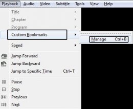 Hit CTRL + B or through the menu bar select Playback Custom Bookmark Manage.