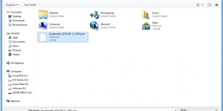Restore bookmarks in Firefox