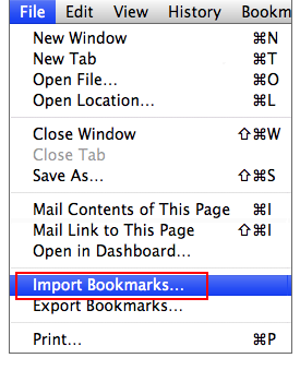 Import Bookmarks