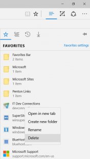 Microsoft Edge Delete Favorites