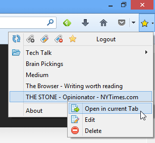 Options menu regarding the Fess Google Bookmark Extension