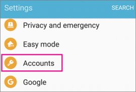mobile Settings Accounts