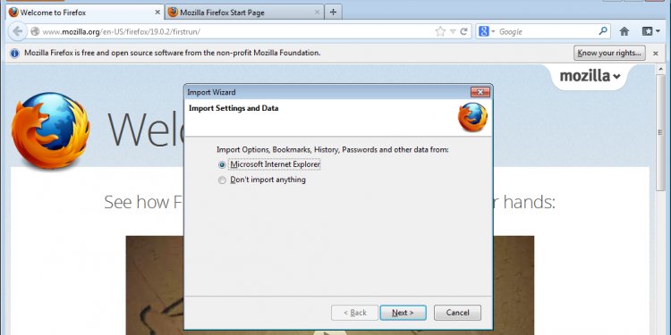 Firefox import Favorites