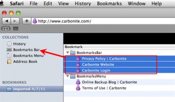 Relocate the Bookmarks