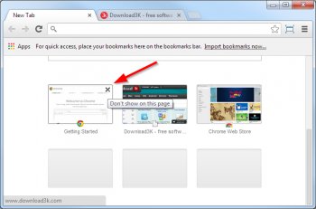 remove tile in Google Chrome