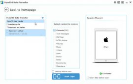 restore iPod to iPad with SynciOS Data Transfer Backup