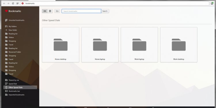 Opera bookmark sync