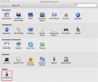 System Preferences Window