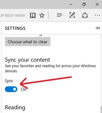 Microsoft Edge, sync, favorites, reading number, products, Windows 10, Windows 10 Cellphone